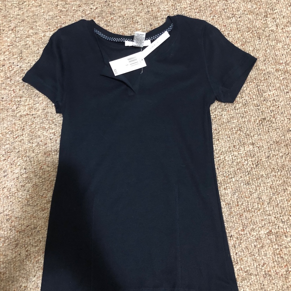 Navy v cut t-shirt